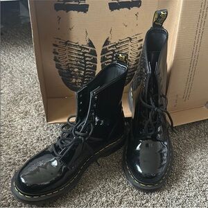 Black Patent Leather Boots